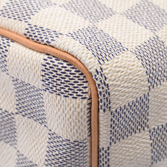 LOUIS VUITTON Damier Azur White Speedy Canvas Handbag - Picture 6 of 9